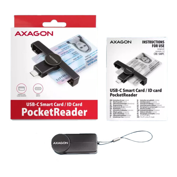 AXAGON ID-kaardi lugeja USB-C PocketReader 1 AXAGON ID-kaardi lugeja USB-C PocketReader
