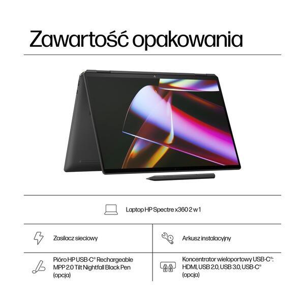 HP Spectre x360 sülearvuti 16" Ultra 7 16 GB 1 TB W11P 4 HP HP Spectre x360 sülearvuti 16" Ultra 7 16 GB 1 TB W11P