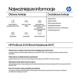 HP ProBook 4 G1i sülearvuti 16" WUXGA Ultra 7 16 GB 512 GB W11P