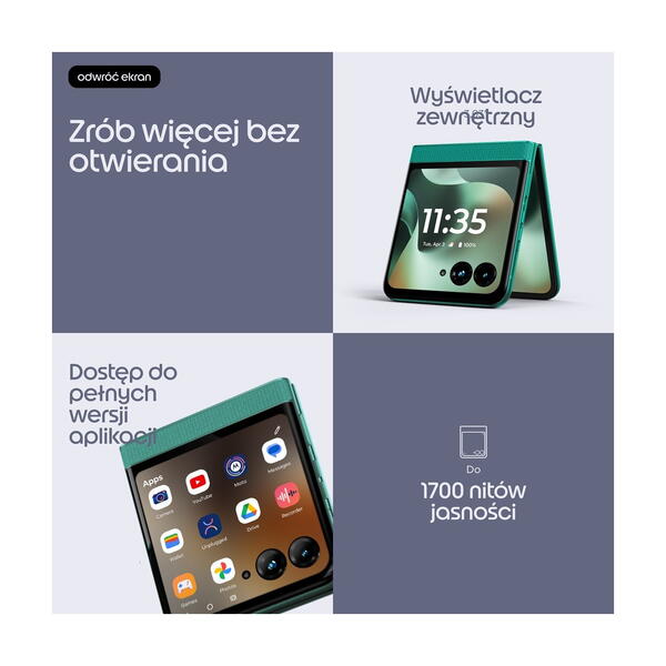 Motorola razr 70 nutitelefon 256GB PANTONE Sporting Green 9 Motorola razr 70 nutitelefon 256GB PANTONE Sporting Green